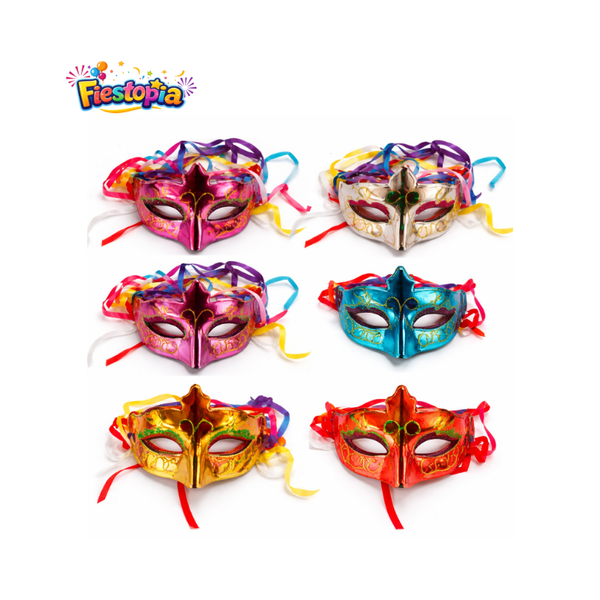 Pack de 12 Antifaces para Fiesta – Colores Surtidos