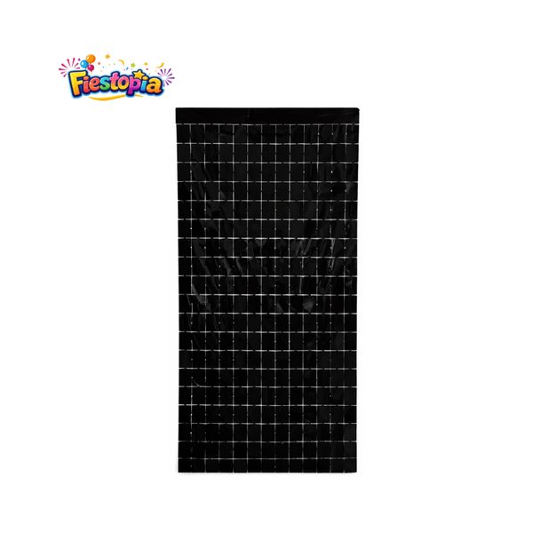 Pack de 12 Cortinas Metálicas Cuadradas Negras