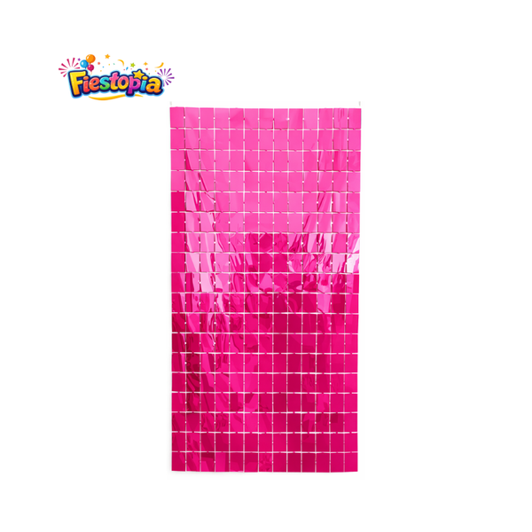 Pack de 12 Cortinas Metálicas Cuadradas Rosa