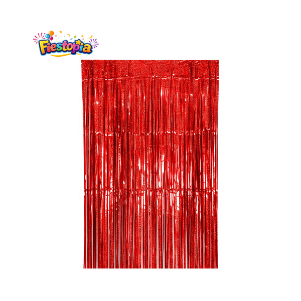 Pack de 12 Cortinas Metálicas de Tira Color Rojo