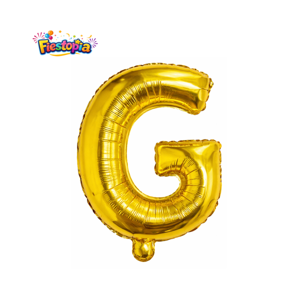 Globo Metálico Dorado Letra G 16" – Pack con 12 Piezas