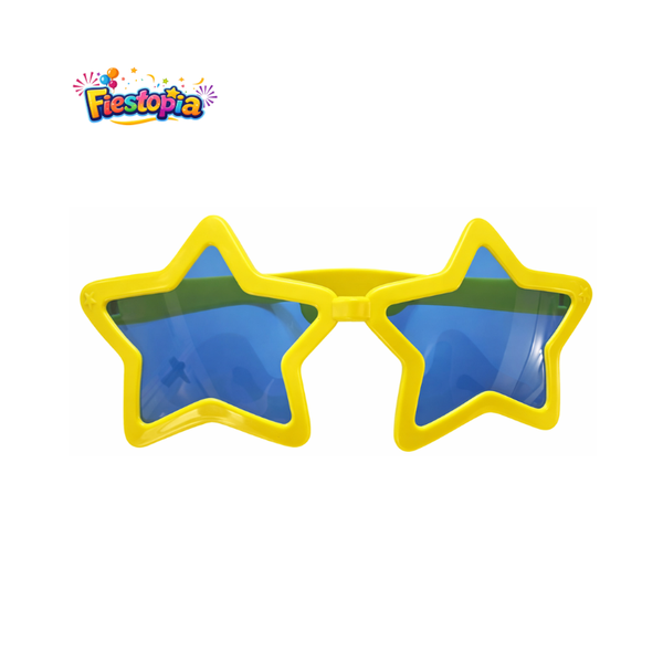 Pack de 12 Lentes Jumbo en Forma de Estrella Color Amarillo