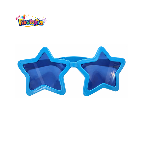 Pack de 12 Lentes Jumbo en Forma de Estrella Color Azul Cielo