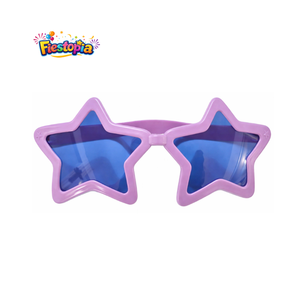 Pack de 12 Lentes Jumbo en Forma de Estrella Color Morado