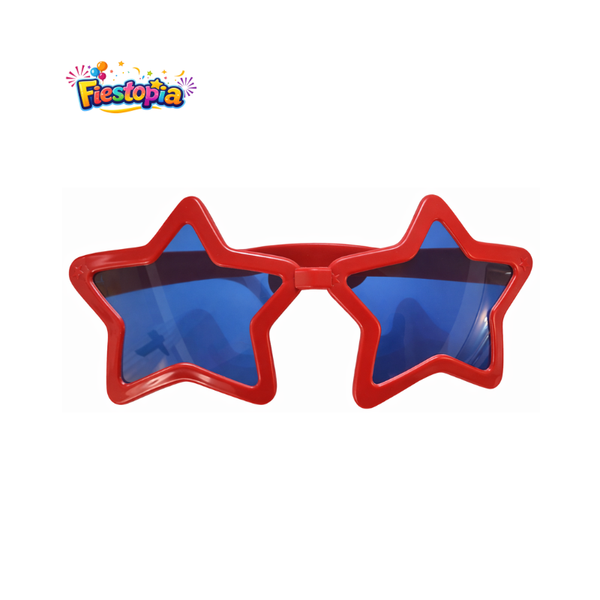 Pack de 12 Lentes Jumbo en Forma de Estrella Color Rojo