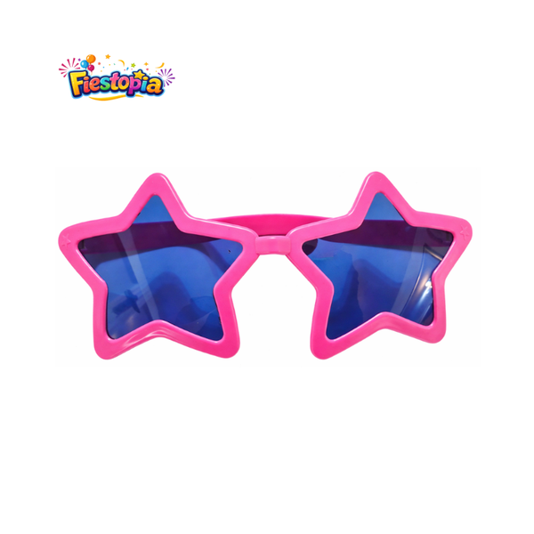 Pack de 12 Lentes Jumbo en Forma de Estrella Color Rosa