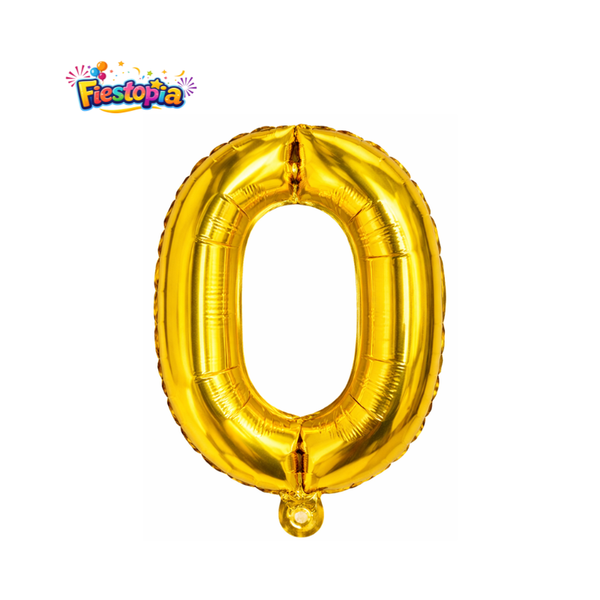 Globo Metálico Dorado Letra O 16" – Pack con 12 Piezas