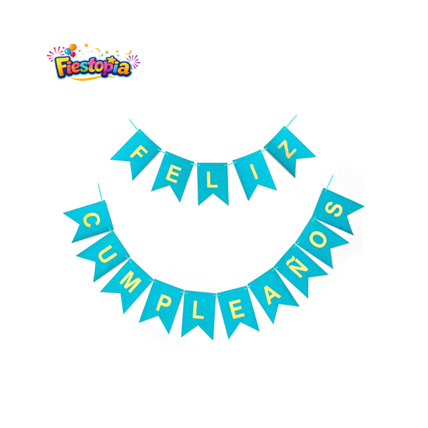 Pack de 12 Banderines “Feliz Cumpleaños” para Decoración
