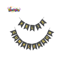 Pack de 12 Banderines “Feliz Cumpleaños” para Decoración
